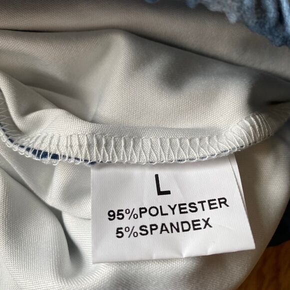 2 Piece Tie Dye Short Sleeve Long Pants Lounge Set Blue Gray Large - Picture 11 of 12